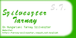 szilveszter tarnay business card